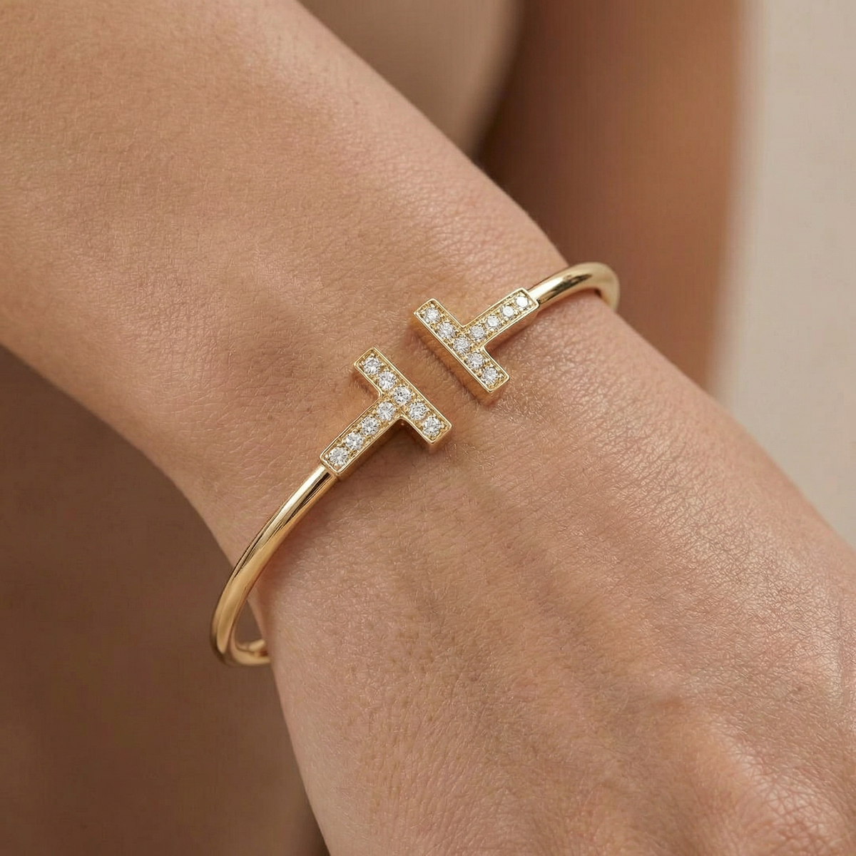 T Wire Pavé Small Bracelet