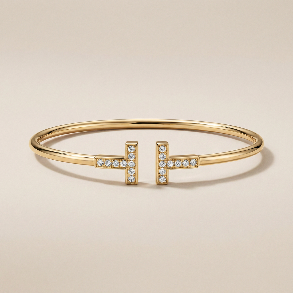 T Wire Pavé Small Bracelet