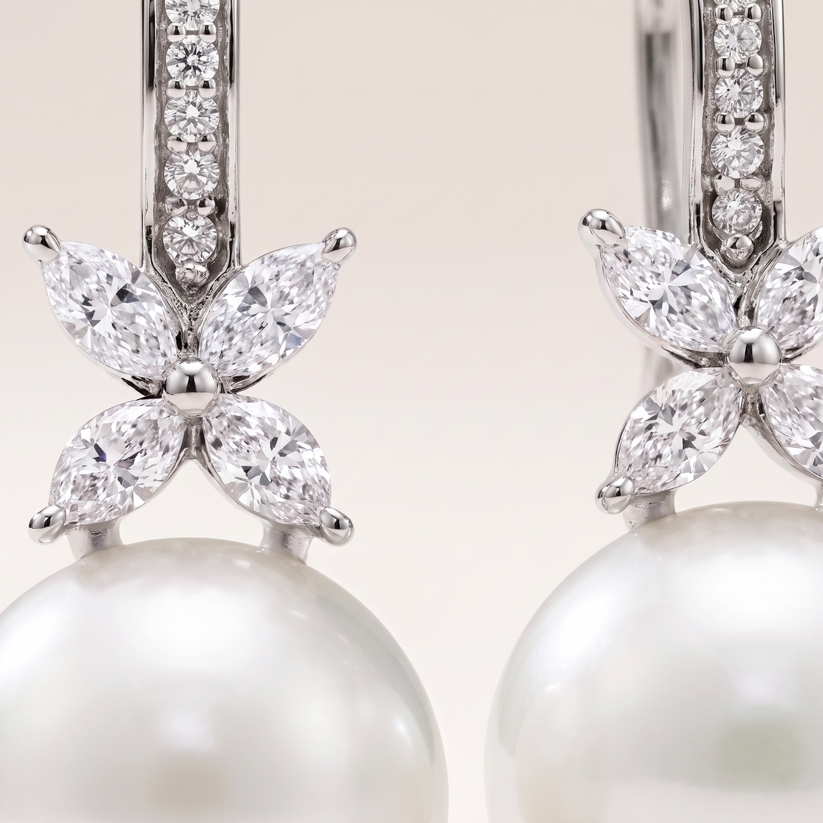 Victoria Pearl And Diamonds Earrings