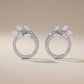 Vine Circle Pavé Diamonds Earrings