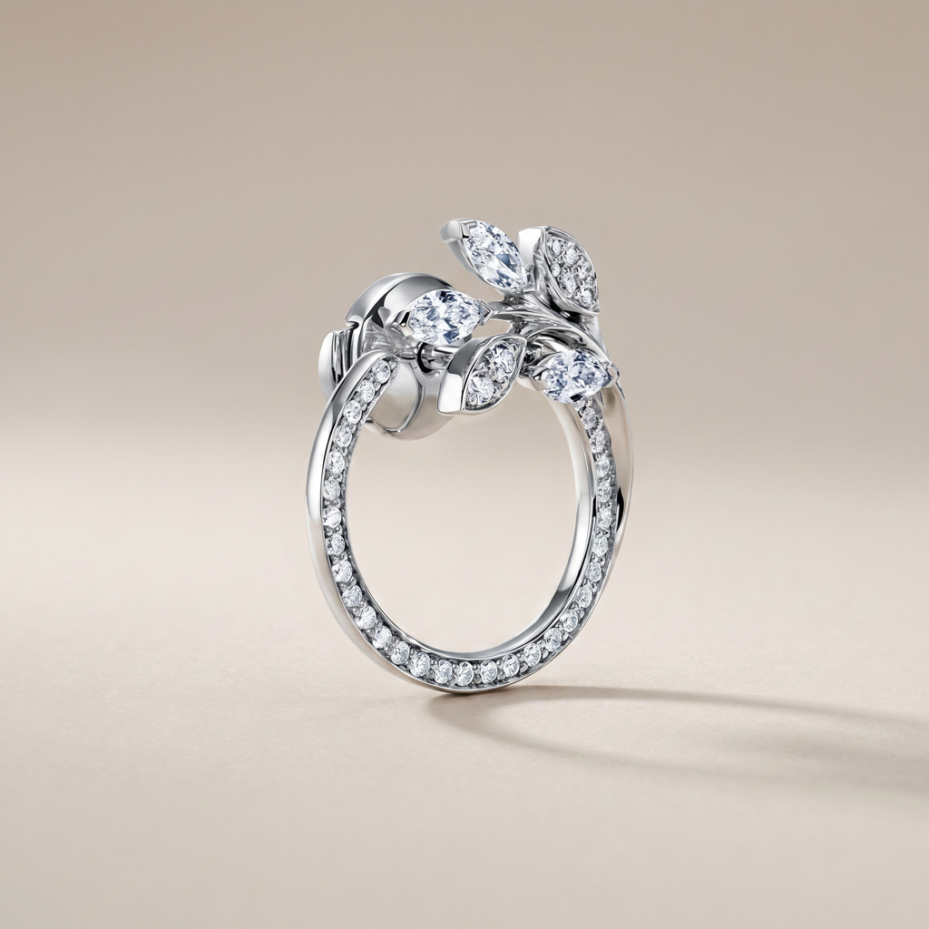 Vine Circle Pavé Diamonds Earrings