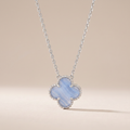 Vintage Alhambra 1 Blue Chalcedony Motif Necklace