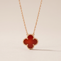Vintage Alhambra 1 Carnelian Motif Necklace