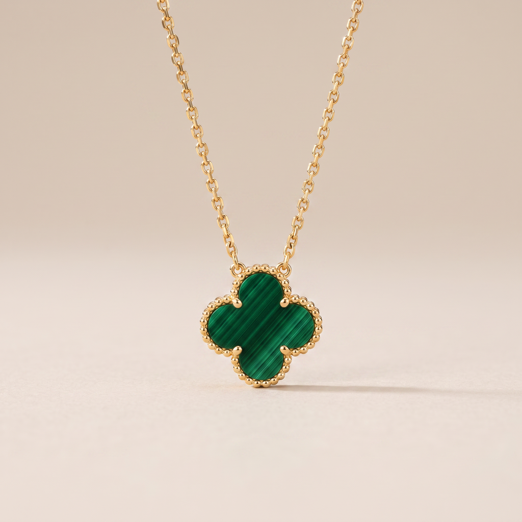 Vintage Alhambra 1 Malachite Motif Necklace