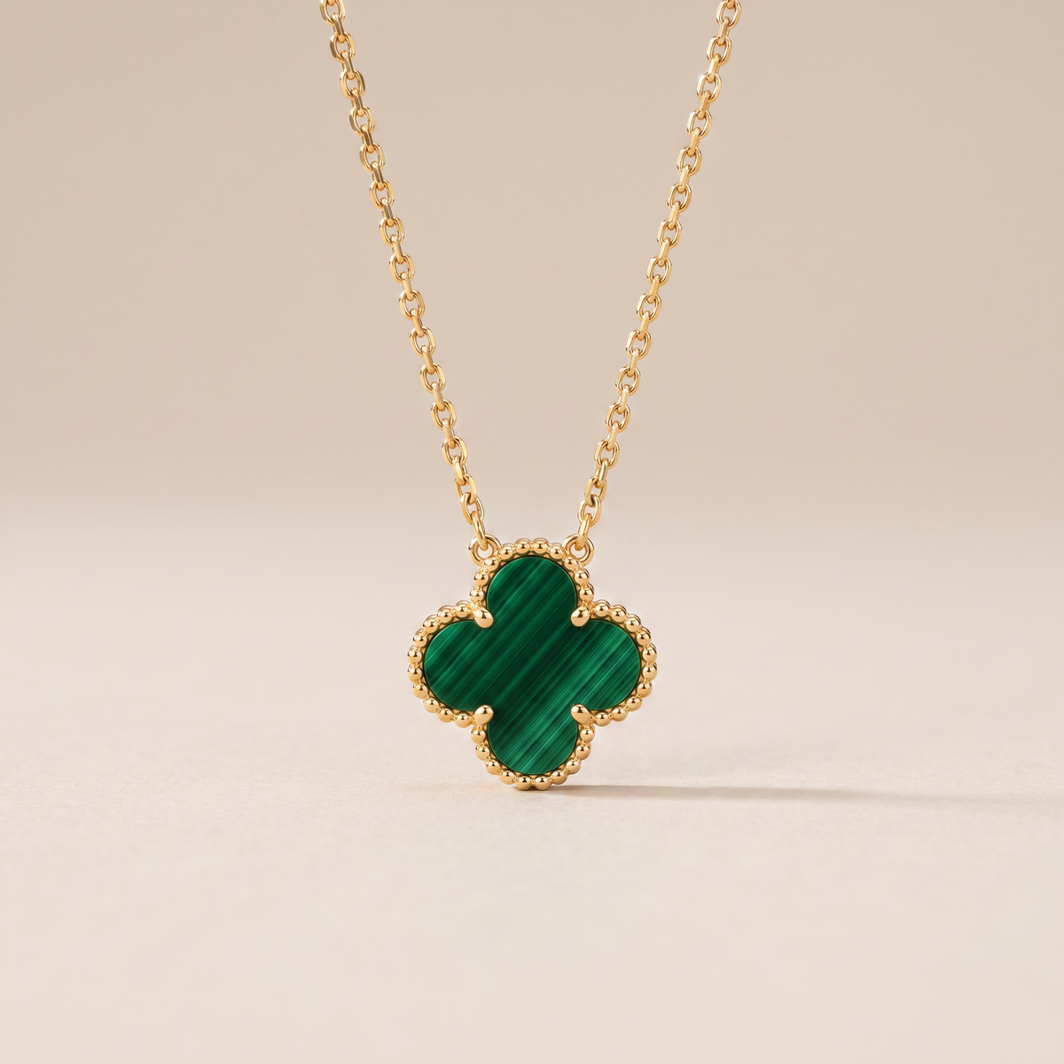 Vintage Alhambra 1 Malachite Motif Necklace