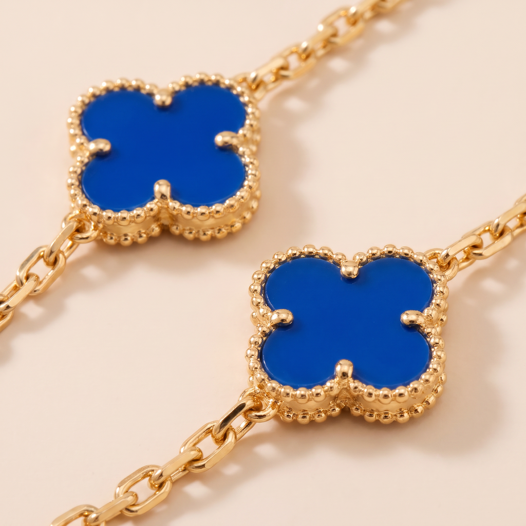 Vintage Alhambra Agate Clover 20 Motifs Necklace