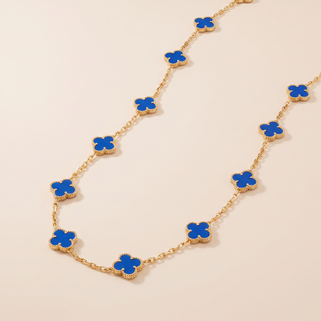 Vintage Alhambra Agate Clover 20 Motifs Necklace