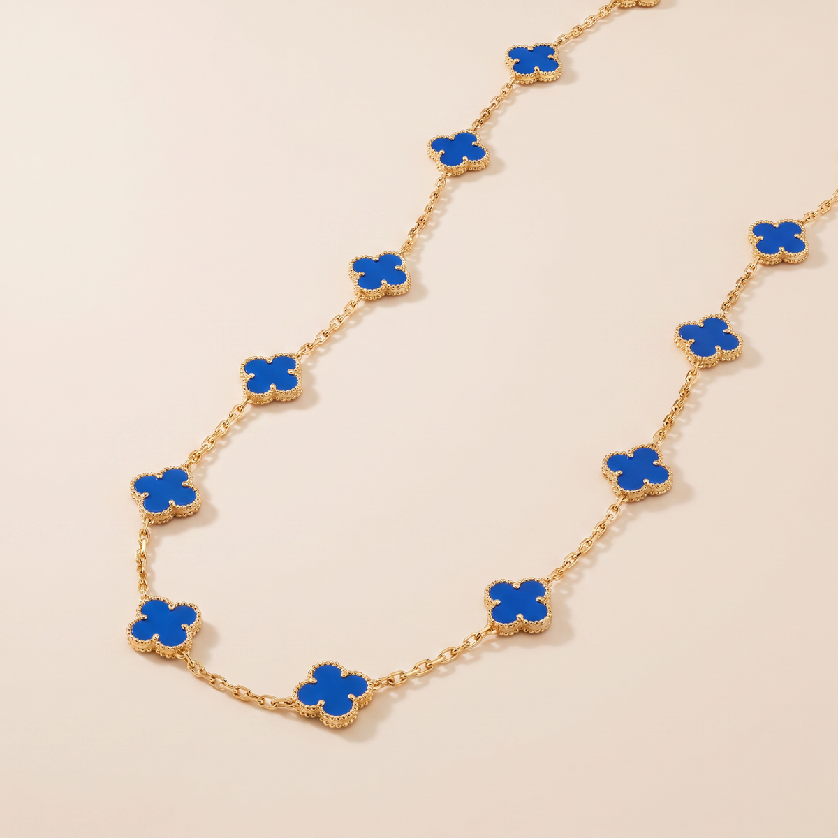 Vintage Alhambra Agate Clover 20 Motifs Necklace