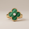 Vintage Alhambra Malachite Ring