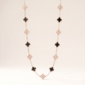 Vintage Alhambra Onyx 20 Motifs Long Necklace